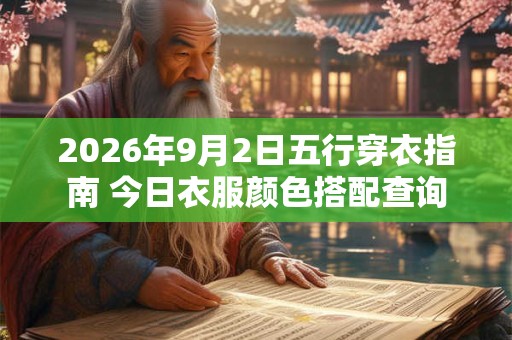2026年9月2日五行穿衣指南 今日衣服颜色搭配查询