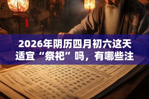 2026年阴历四月初六这天适宜“祭祀”吗,有哪些注意事项? 2026年阴历四月初六这天适宜“祭祀”吗,有哪些注意事项?