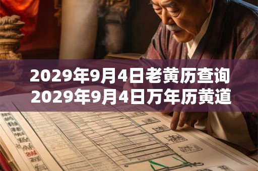2029年9月4日老黄历查询 2029年9月4日万年历黄道吉日