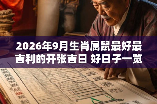2026年9月生肖属鼠最好最吉利的开张吉日 好日子一览表 2026年9月生肖属鼠最好最吉利的开张吉日 好日子一览表