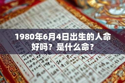 1980年6月4日出生的人命好吗？是什么命？
