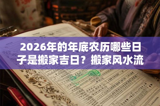 2026年的年底农历哪些日子是搬家吉日?搬家风水流程 2026年的年底农历哪些日子是搬家吉日?搬家风水流程