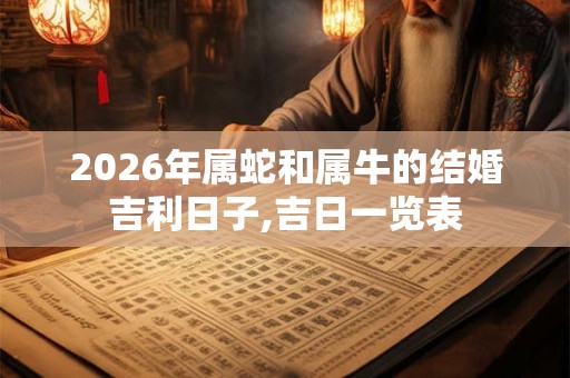 2026年属蛇和属牛的结婚吉利日子,吉日一览表