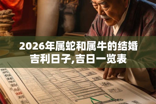 2026年属蛇和属牛的结婚吉利日子,吉日一览表