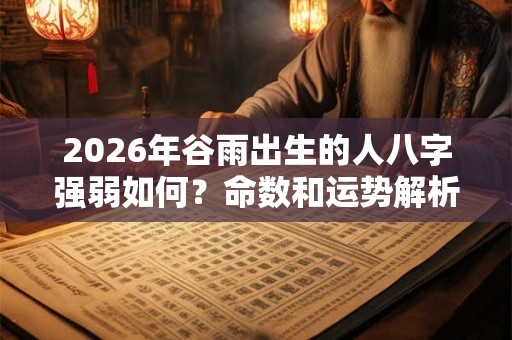 2026年谷雨出生的人八字强弱如何？命数和运势解析