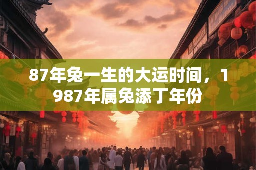87年兔一生的大运时间，1987年属兔添丁年份