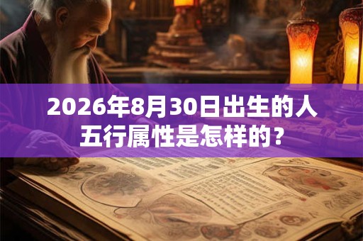 2026年8月30日出生的人五行属性是怎样的？