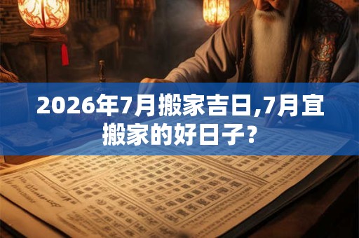 2026年7月搬家吉日,7月宜搬家的好日子？
