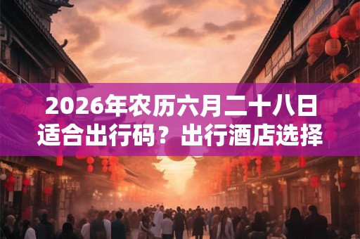 2026年农历六月二十八日适合出行码？出行酒店选择