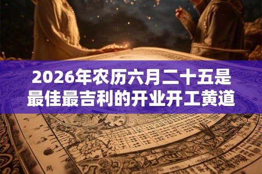 2026年农历六月二十五是最佳最吉利的开业开工黄道日子吗 2026年农历六月二十五是最佳最吉利的开业开工黄道日子吗