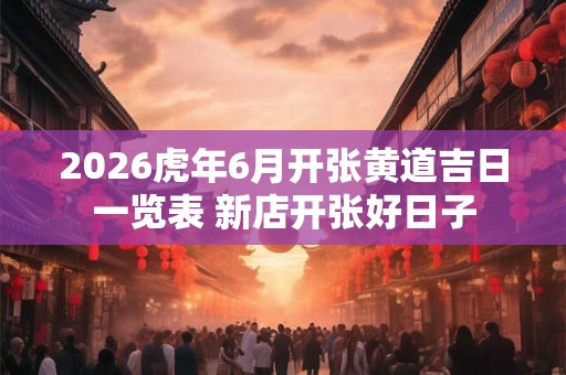 2026虎年6月开张黄道吉日一览表 新店开张好日子 2026虎年6月开张黄道吉日一览表 新店开张好日子