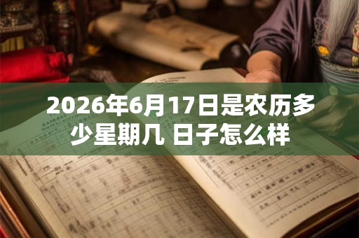 2026年6月17日是农历多少星期几 日子怎么样