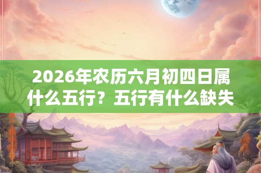 2026年农历六月初四日属什么五行?五行有什么缺失 2026年农历六月初四日属什么五行?五行有什么缺失