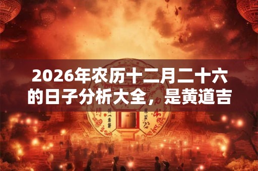 2026年农历十二月二十六的日子分析大全，是黄道吉日吗？