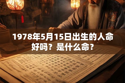 1978年5月15日出生的人命好吗？是什么命？