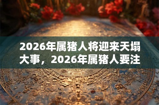 2026年属猪人将迎来天塌大事，2026年属猪人要注意什么？