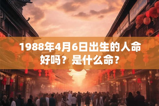 1988年4月6日出生的人命好吗？是什么命？