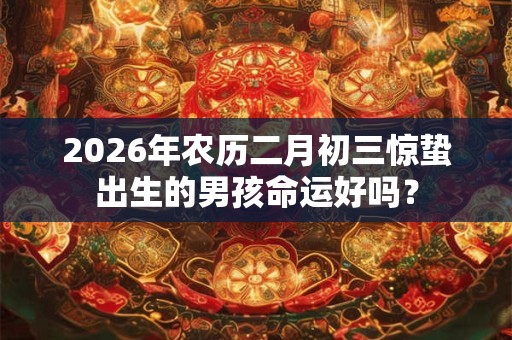 2026年农历二月初三惊蛰出生的男孩命运好吗？