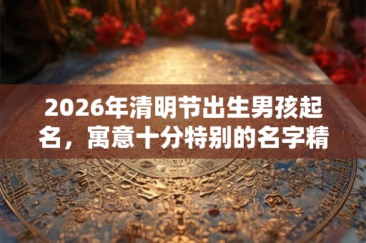2026年清明节出生男孩起名，寓意十分特别的名字精选