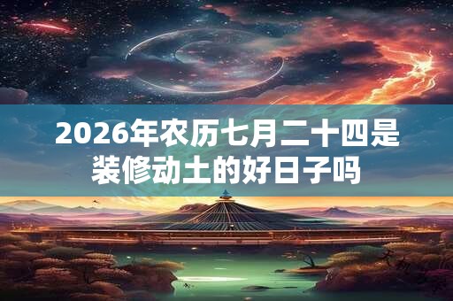 2026年农历七月二十四是装修动土的好日子吗