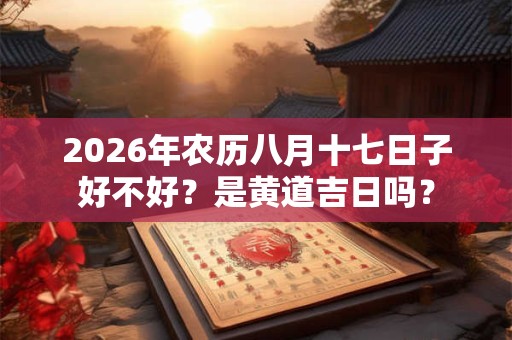 2026年农历八月十七日子好不好？是黄道吉日吗？