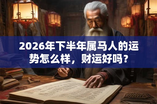 2026年下半年属马人的运势怎么样,财运好吗? 2026年下半年属马人的运势怎么样,财运好吗?