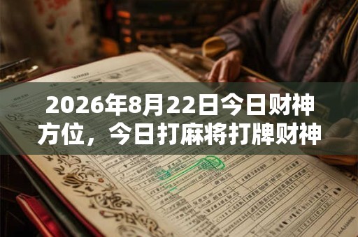 2026年8月22日今日财神方位,今日打麻将打牌财神方位 2026年8月22日今日财神方位,今日打麻将打牌财神方位