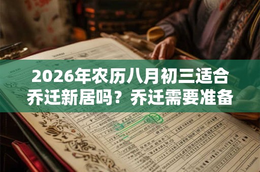 2026年农历八月初三适合乔迁新居吗？乔迁需要准备什么？