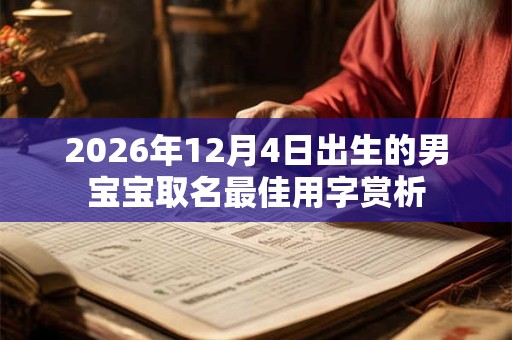 2026年12月4日出生的男宝宝取名最佳用字赏析 2026年12月4日出生的男宝宝取名最佳用字赏析