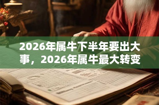 2026年属牛下半年要出大事，2026年属牛最大转变的一年吗