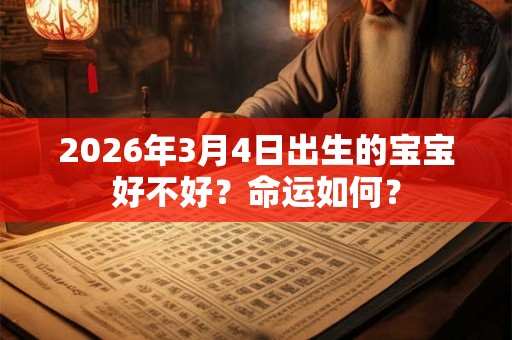 2026年3月4日出生的宝宝好不好？命运如何？