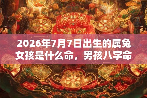 2026年7月7日出生的属兔女孩是什么命，男孩八字命运分析
