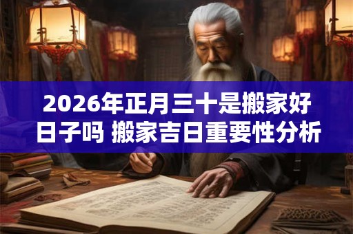 2026年正月三十是搬家好日子吗 搬家吉日重要性分析