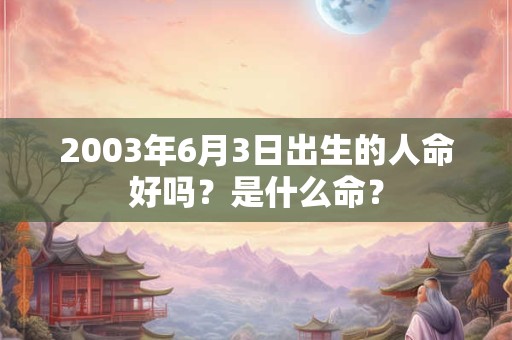 2003年6月3日出生的人命好吗?是什么命? 2003年6月3日出生的人命好吗?是什么命?