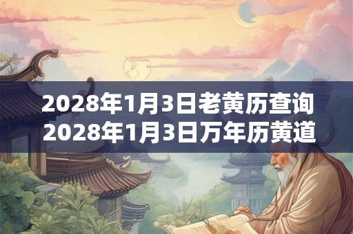 2028年1月3日老黄历查询 2028年1月3日万年历黄道吉日