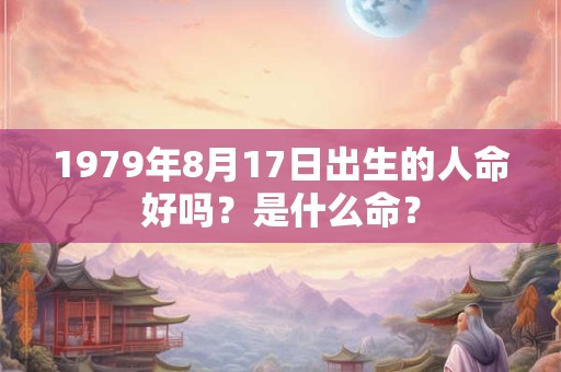 1979年8月17日出生的人命好吗?是什么命? 1979年8月17日出生的人命好吗?是什么命?
