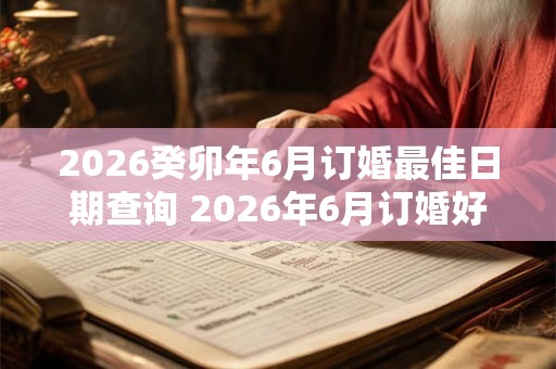 2026癸卯年6月订婚最佳日期查询 2026年6月订婚好日子