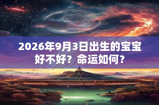 2026年9月3日出生的宝宝好不好？命运如何？