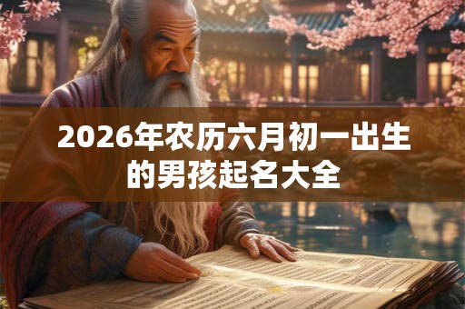 2026年农历六月初一出生的男孩起名大全