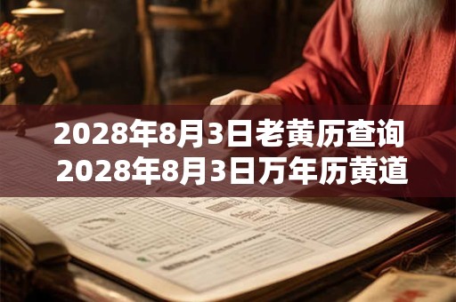 2028年8月3日老黄历查询 2028年8月3日万年历黄道吉日