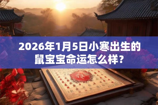 2026年1月5日小寒出生的鼠宝宝命运怎么样? 2026年1月5日小寒出生的鼠宝宝命运怎么样?