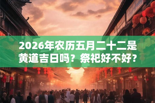 2026年农历五月二十二是黄道吉日吗？祭祀好不好？