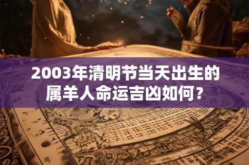 2003年清明节当天出生的属羊人命运吉凶如何？