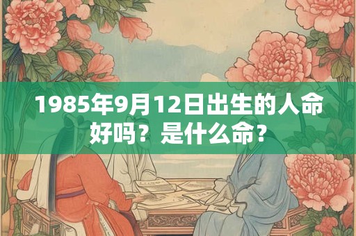1985年9月12日出生的人命好吗？是什么命？