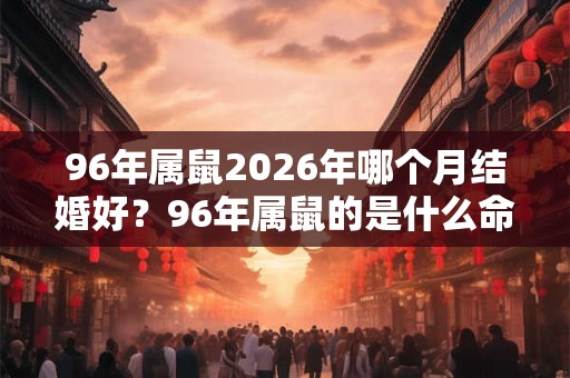 96年属鼠2026年哪个月结婚好?96年属鼠的是什么命? 96年属鼠2026年哪个月结婚好?96年属鼠的是什么命?