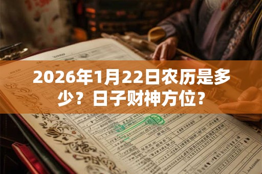 2026年1月22日农历是多少？日子财神方位？