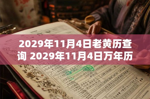 2029年11月4日老黄历查询 2029年11月4日万年历黄道吉日 2029年11月4日老黄历查询 2029年11月4日万年历黄道吉日