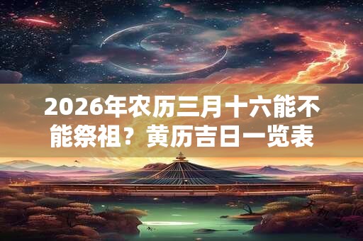 2026年农历三月十六能不能祭祖？黄历吉日一览表