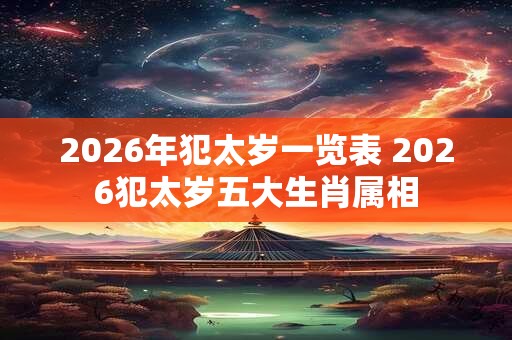 2026年犯太岁一览表 2026犯太岁五大生肖属相