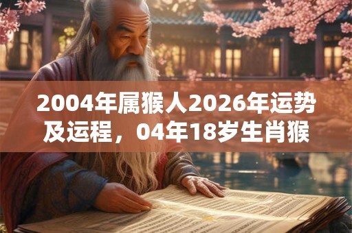 2004年属猴人2026年运势及运程,04年18岁生肖猴2026年运势 2004年属猴人2026年运势及运程,04年18岁生肖猴2026年运势